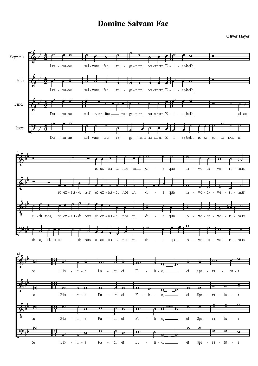 Domine Salvam Fac - Choir Script PDF Thumbnail