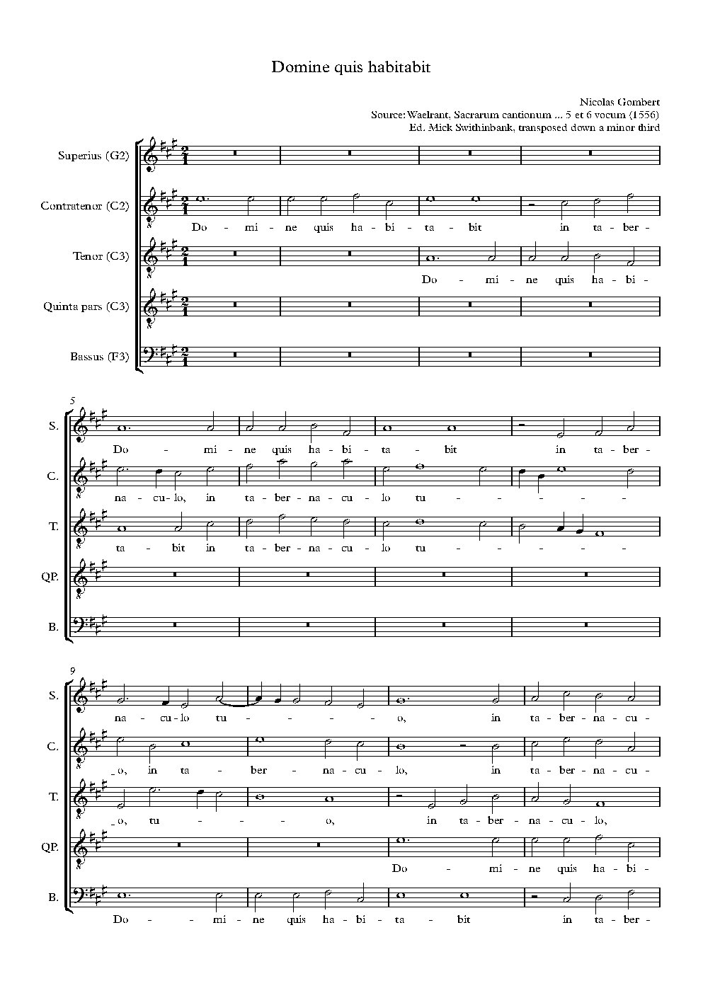 Domine quis habitabit - Choir Script PDF Thumbnail