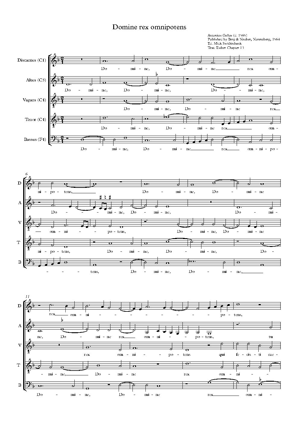 Domine rex omnipotens - Choir Script PDF Thumbnail