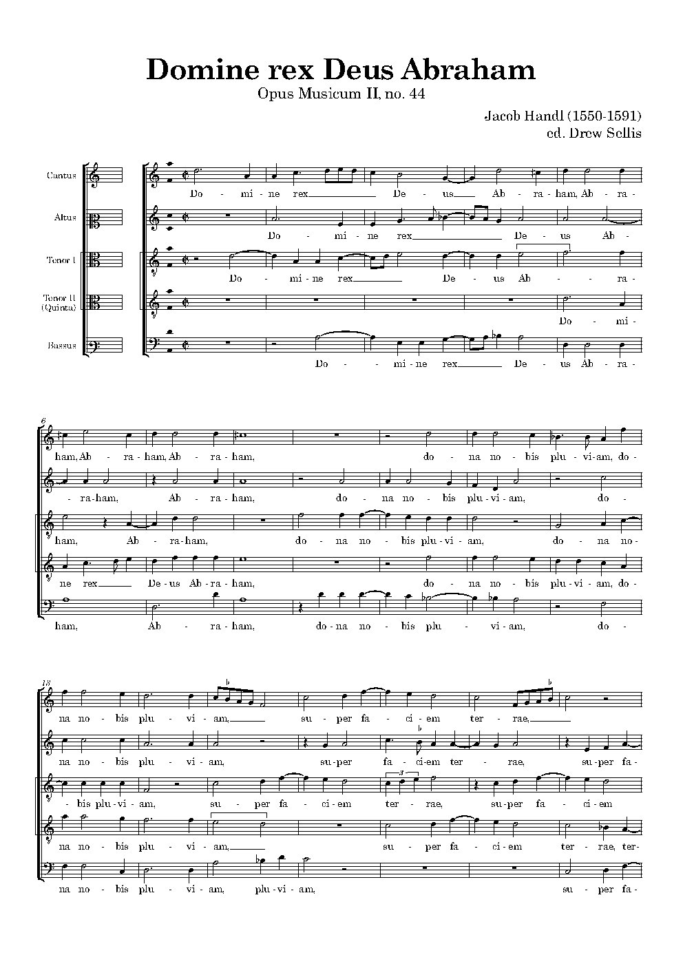 Domine rex Deus Abraham - Choir Script PDF Thumbnail