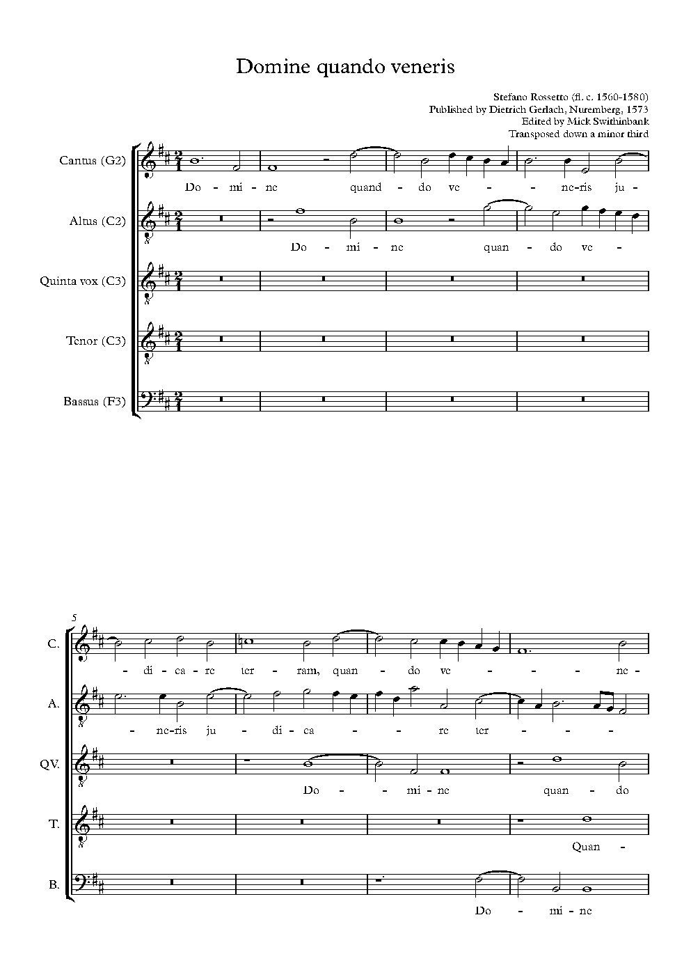 Domine quando veneris - Choir Script PDF Thumbnail
