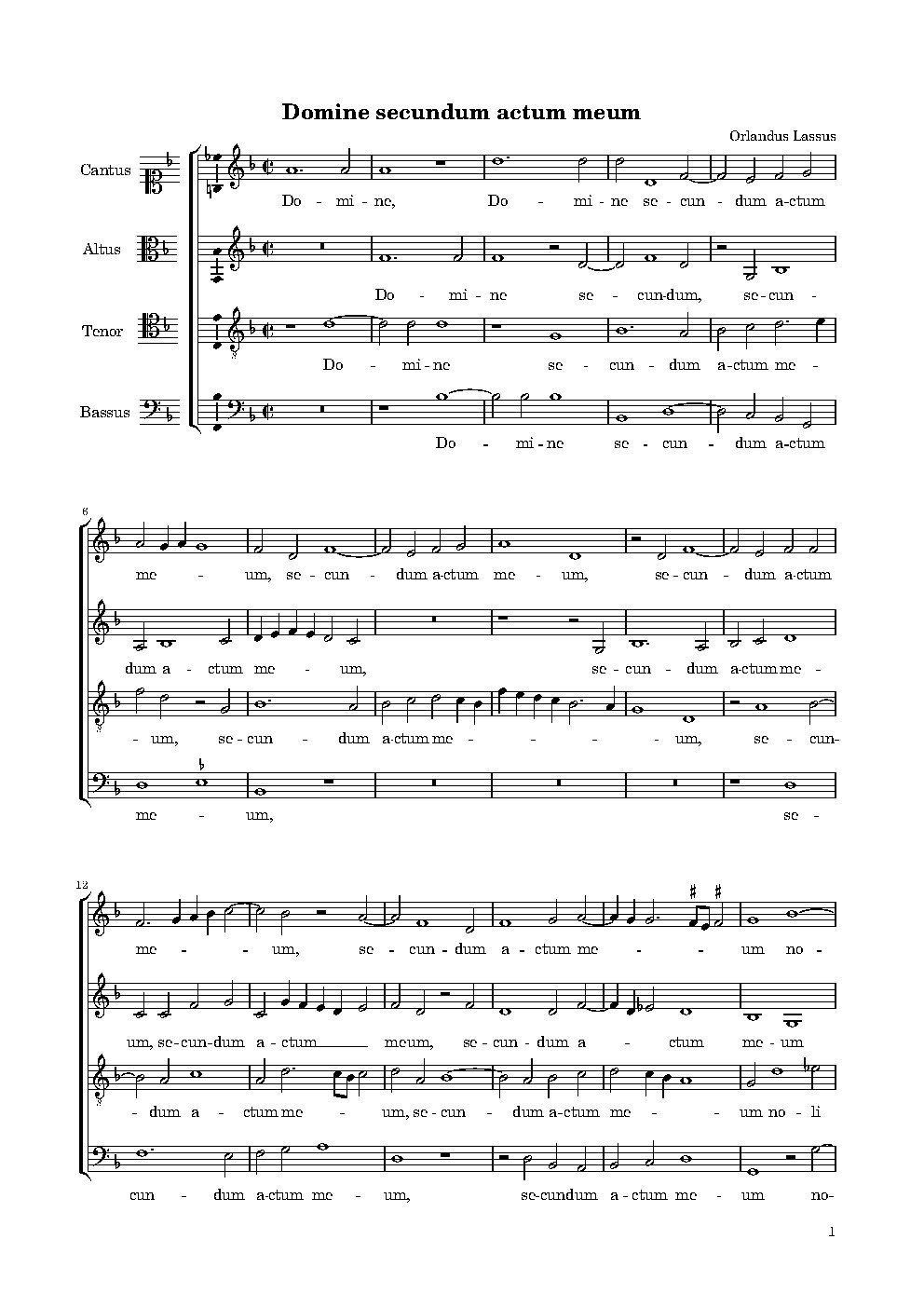 Domine secundum actum meum - Choir Script PDF Thumbnail