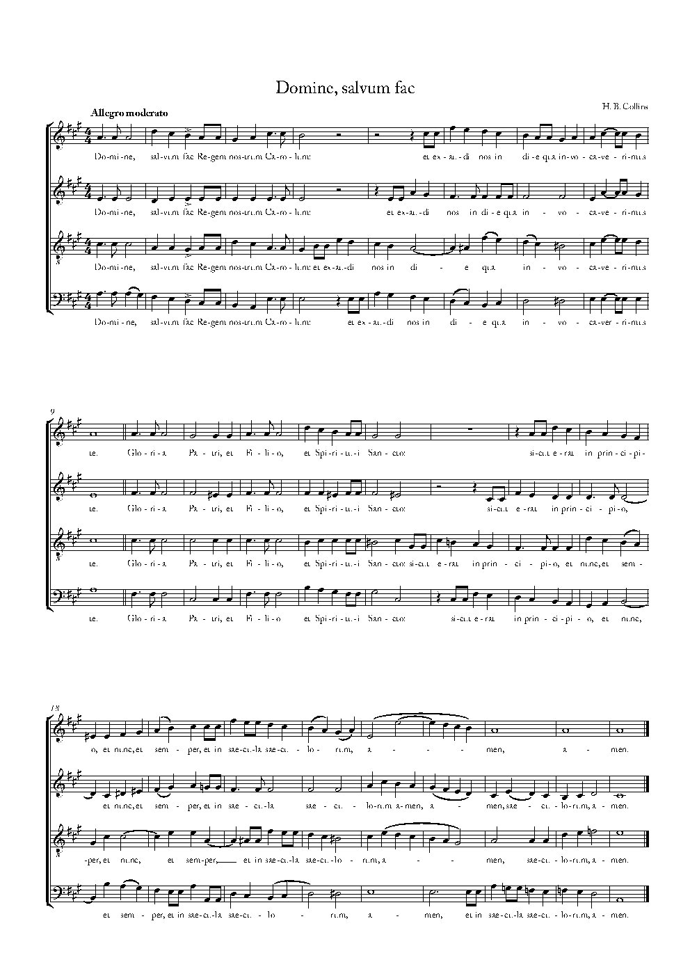 Domine, salvum fac - Choir Script PDF Thumbnail