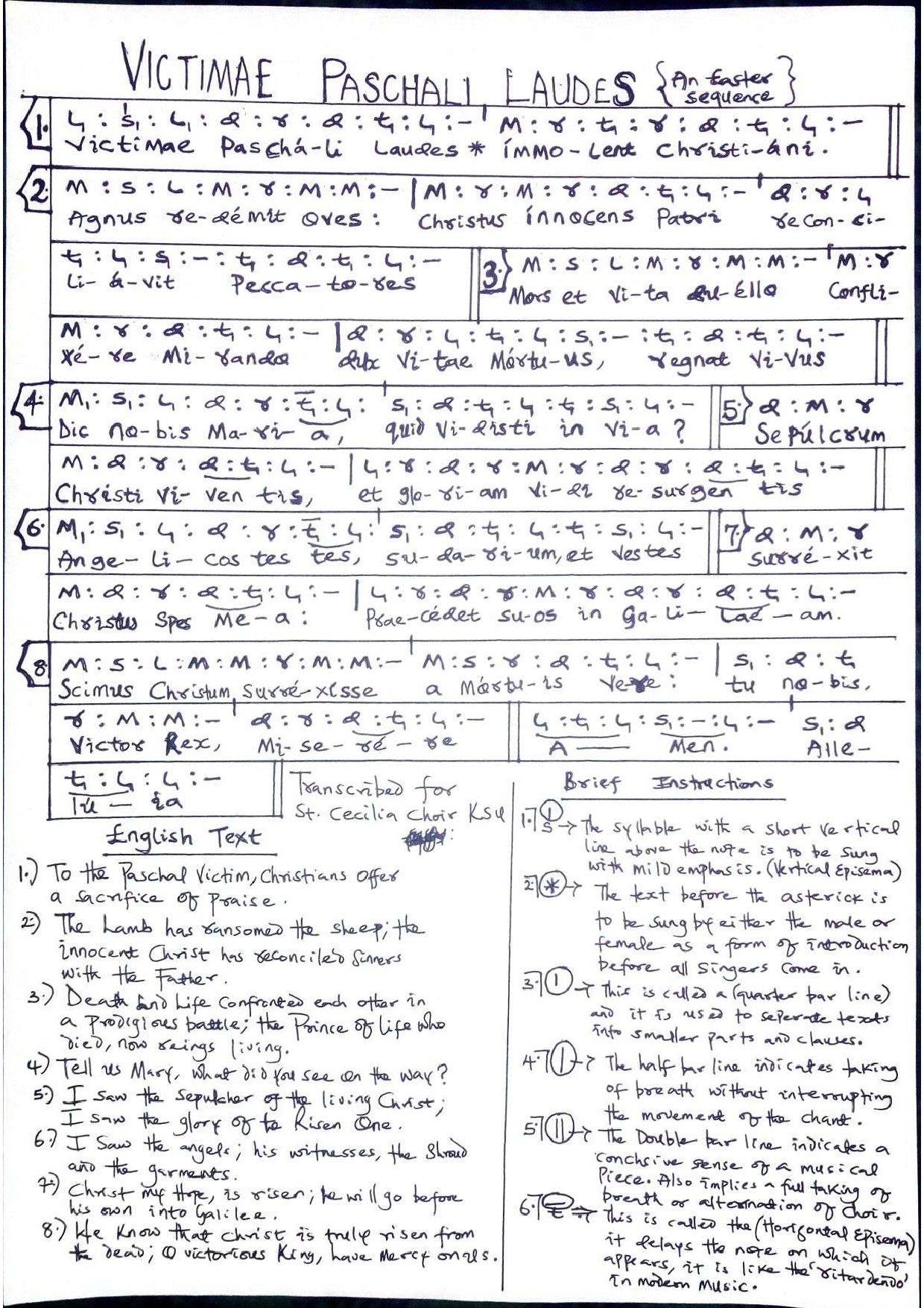 Victimae Paschali Laudes - Download Choir Script PDF