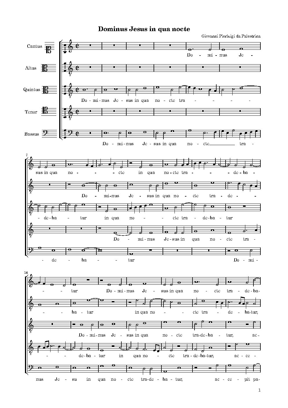 Dominus Jesus in qua nocte - Choir Script PDF Thumbnail