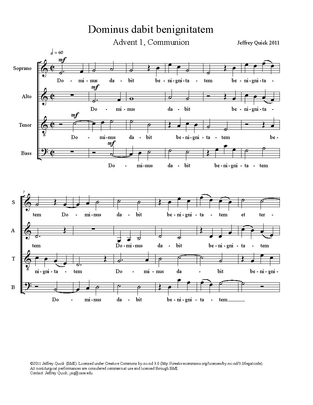 Dominus dabit benignitatem - Choir Script PDF Thumbnail