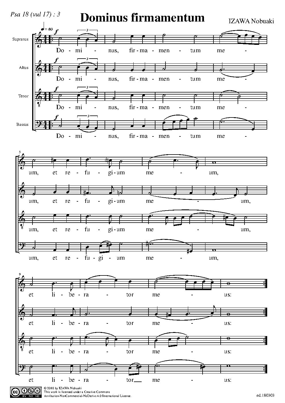 Dominus firmamentum - Choir Script PDF Thumbnail