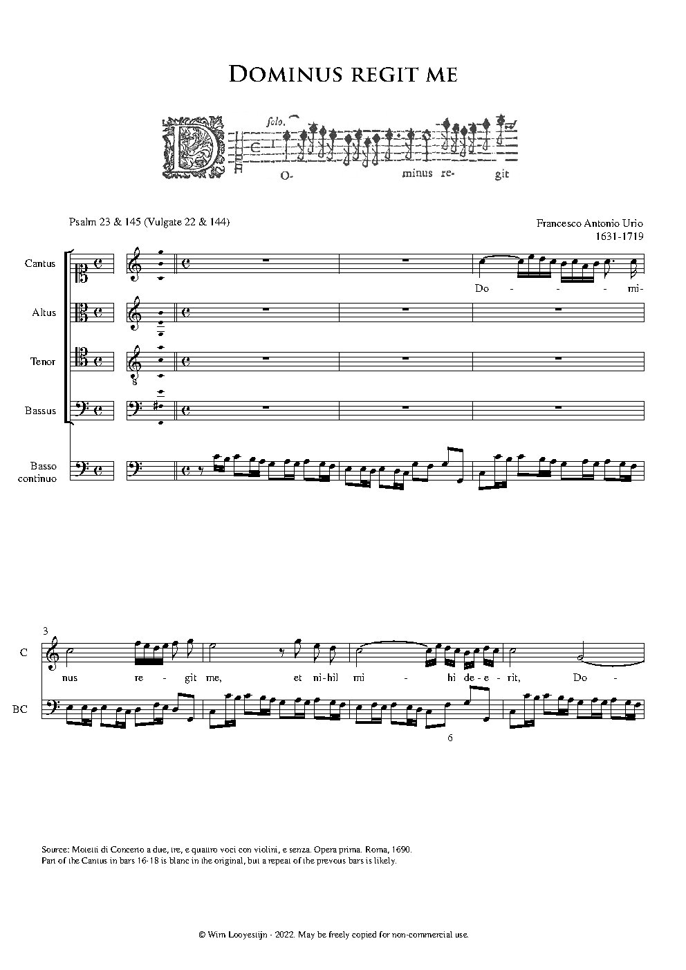 Dominus regit me - Choir Script PDF Thumbnail