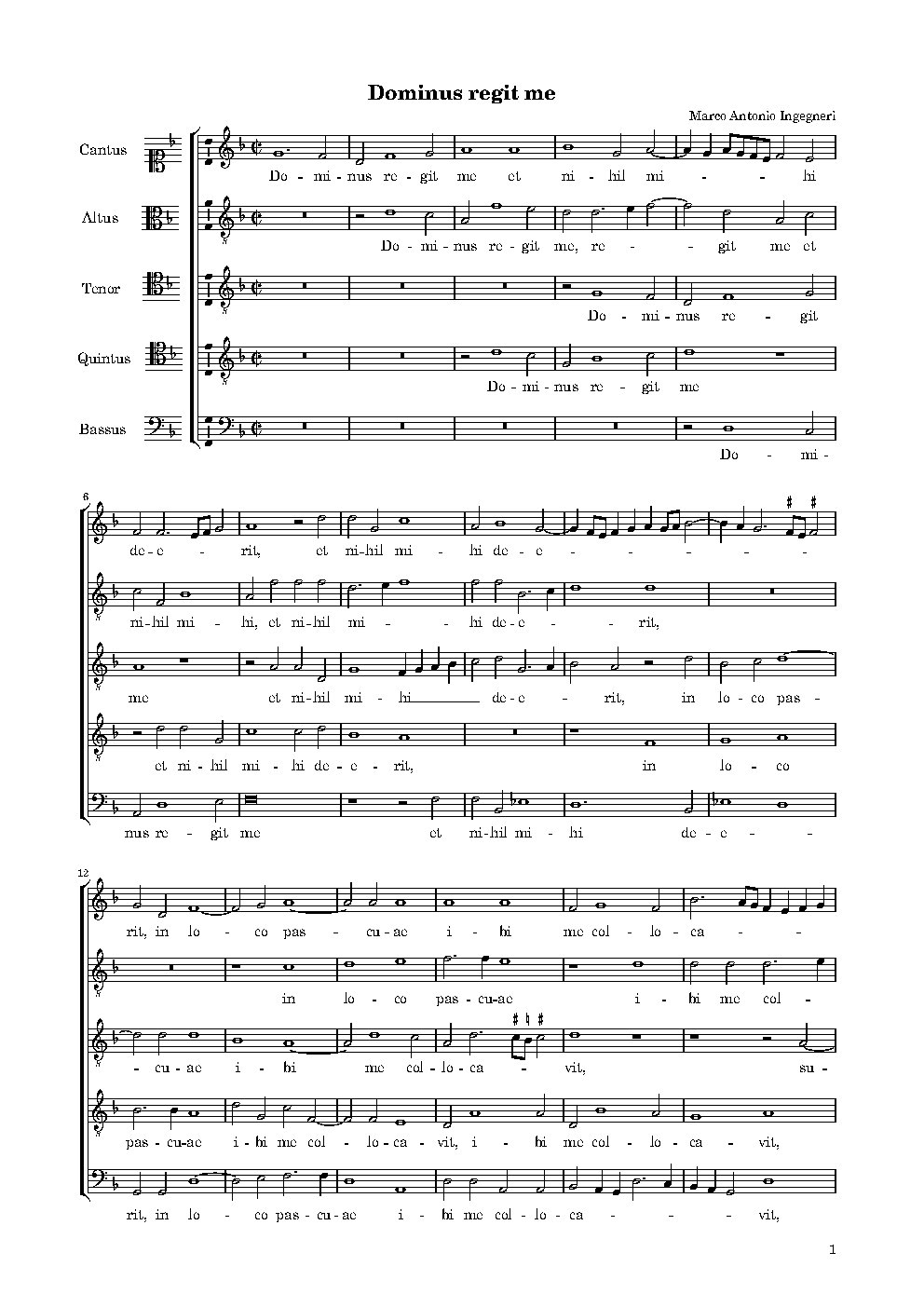 Dominus regit me - Choir Script PDF Thumbnail