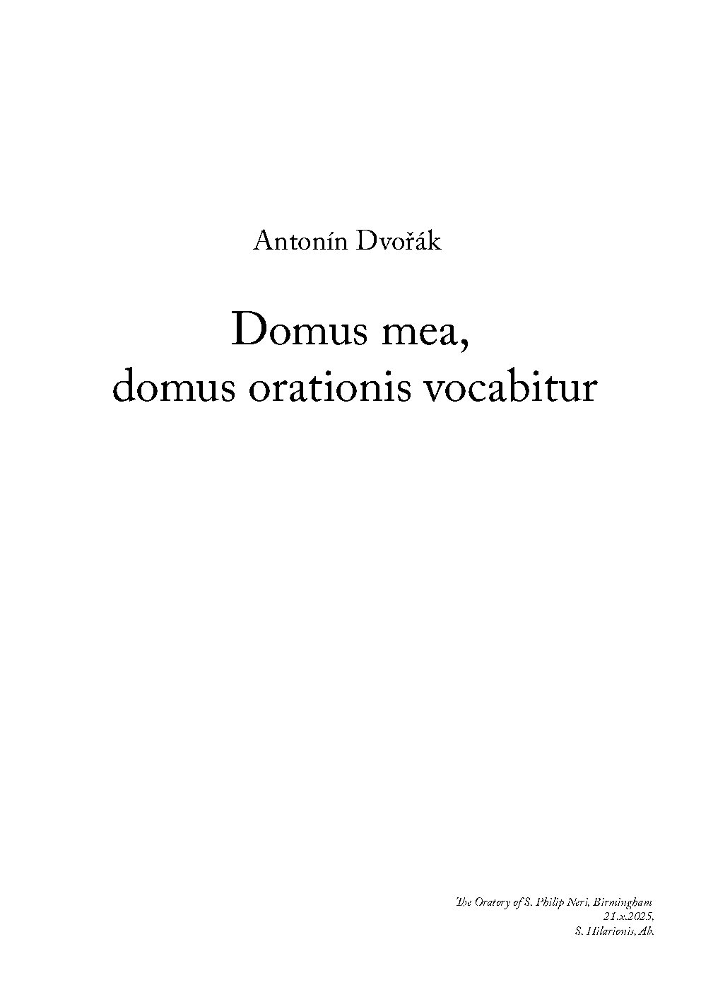 Domus mea, domus orationis vocabitur - Choir Script PDF Thumbnail