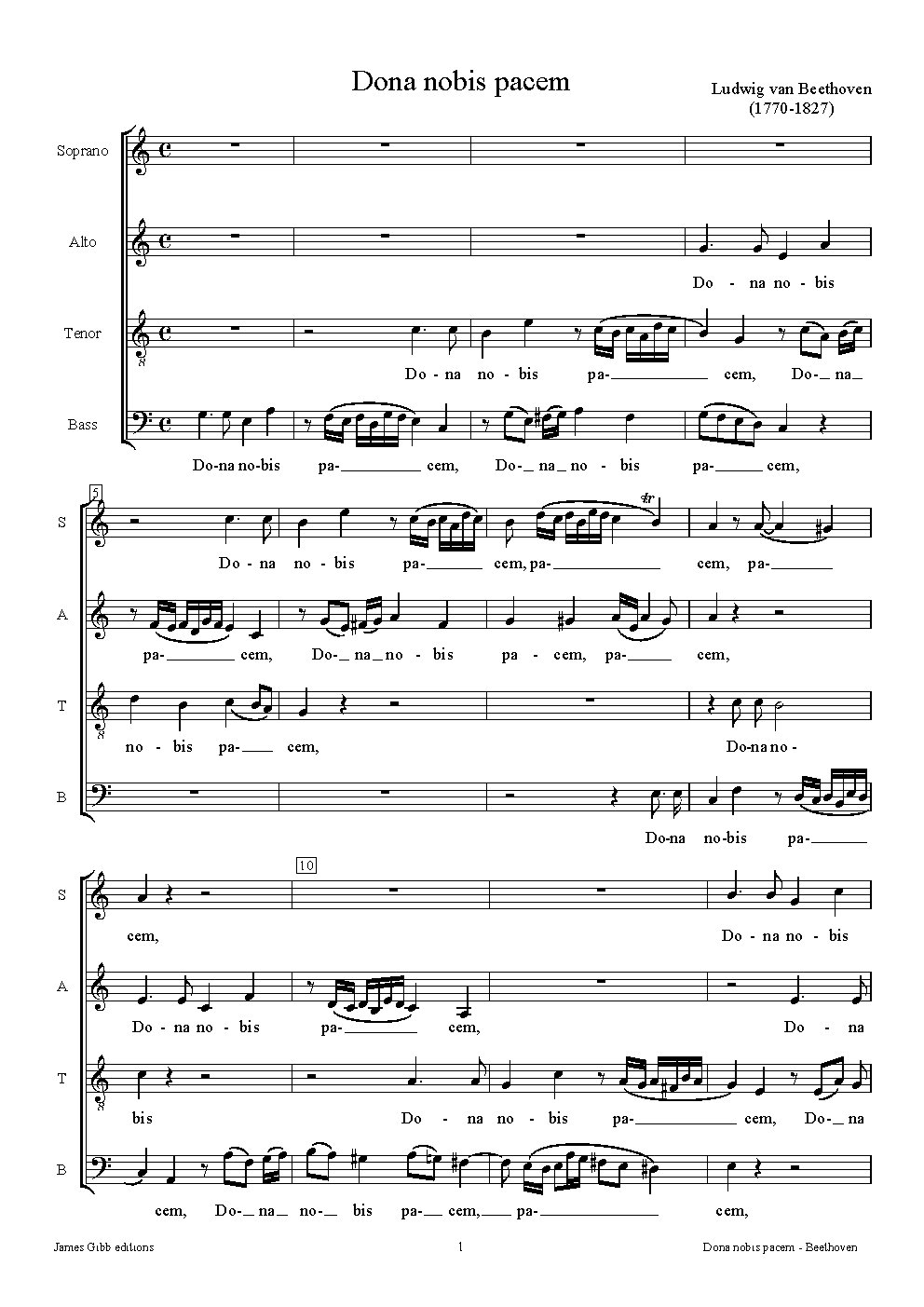 Dona nobis pacem - Choir Script PDF Thumbnail