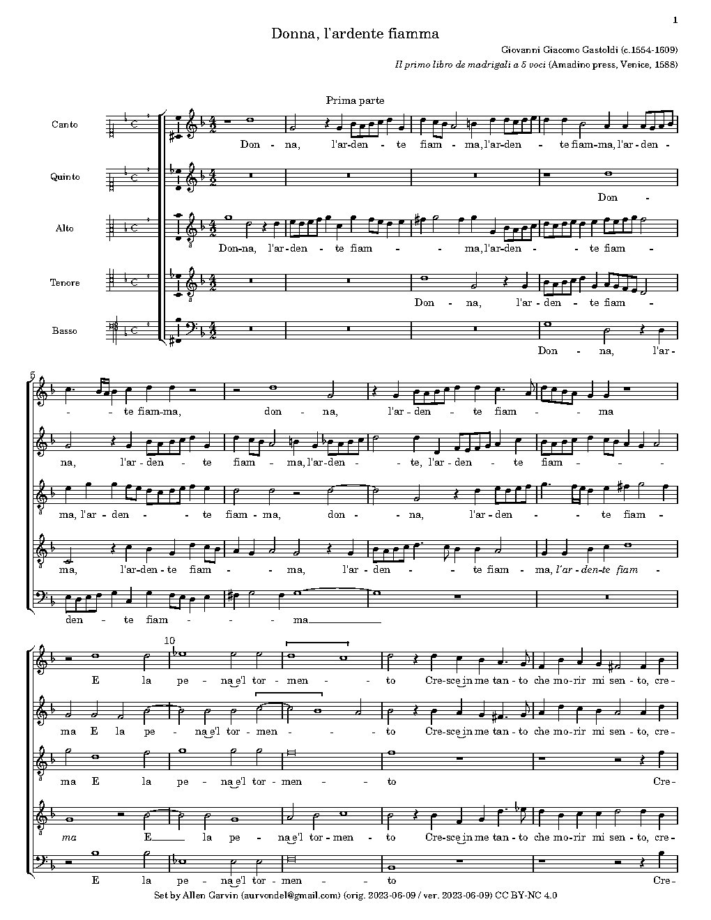 Donna, l'ardente fiamma - Choir Script PDF Thumbnail