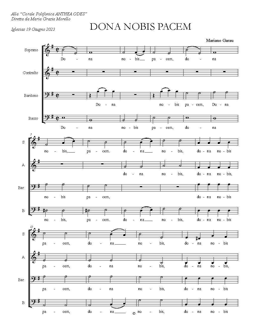 Dona nobis pacem 2023