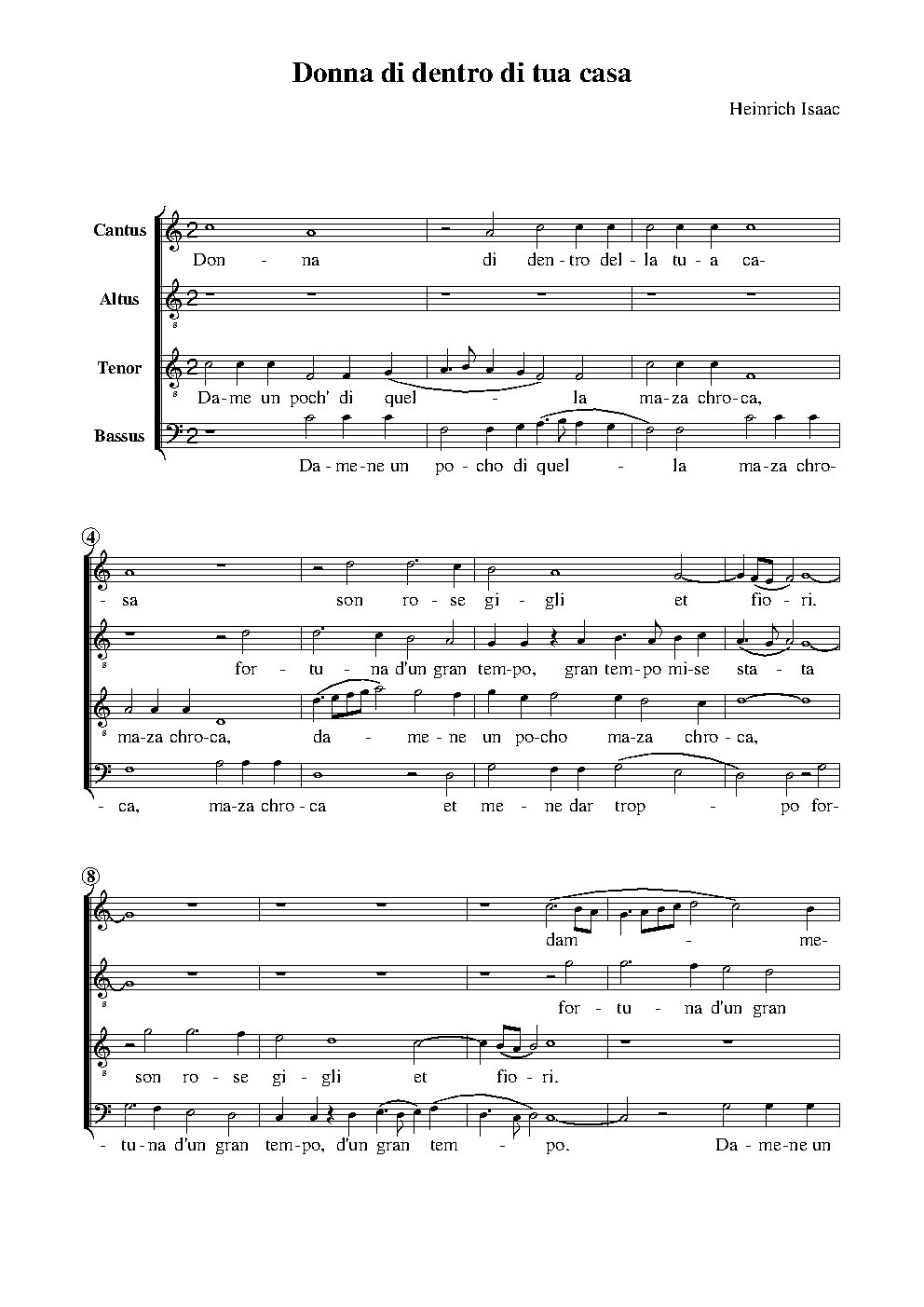Donna di dentro di tua casa - Choir Script PDF Thumbnail