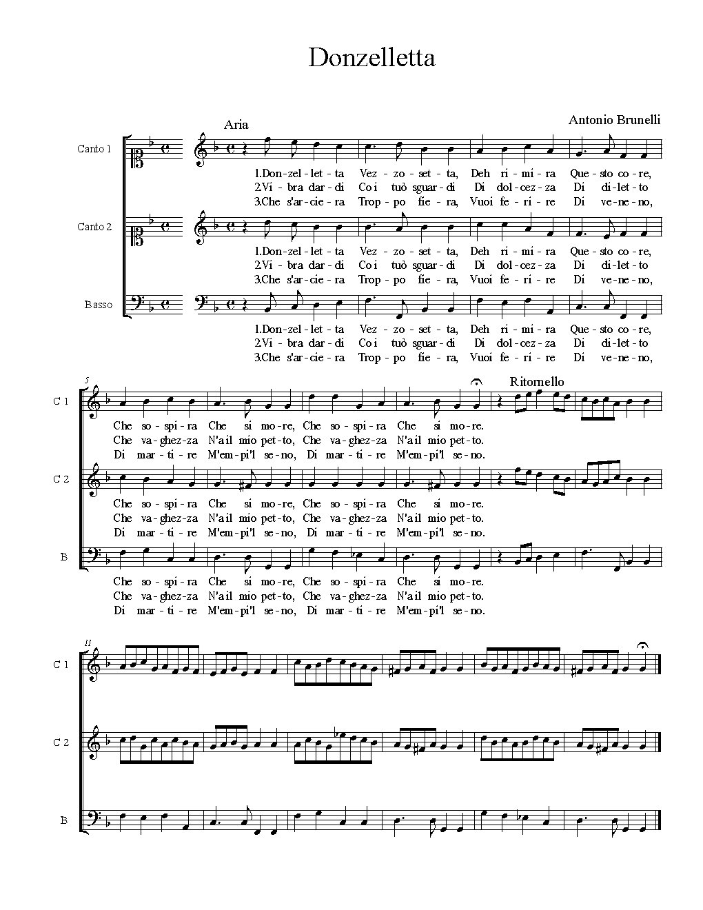 Donzelletta - Choir Script PDF Thumbnail