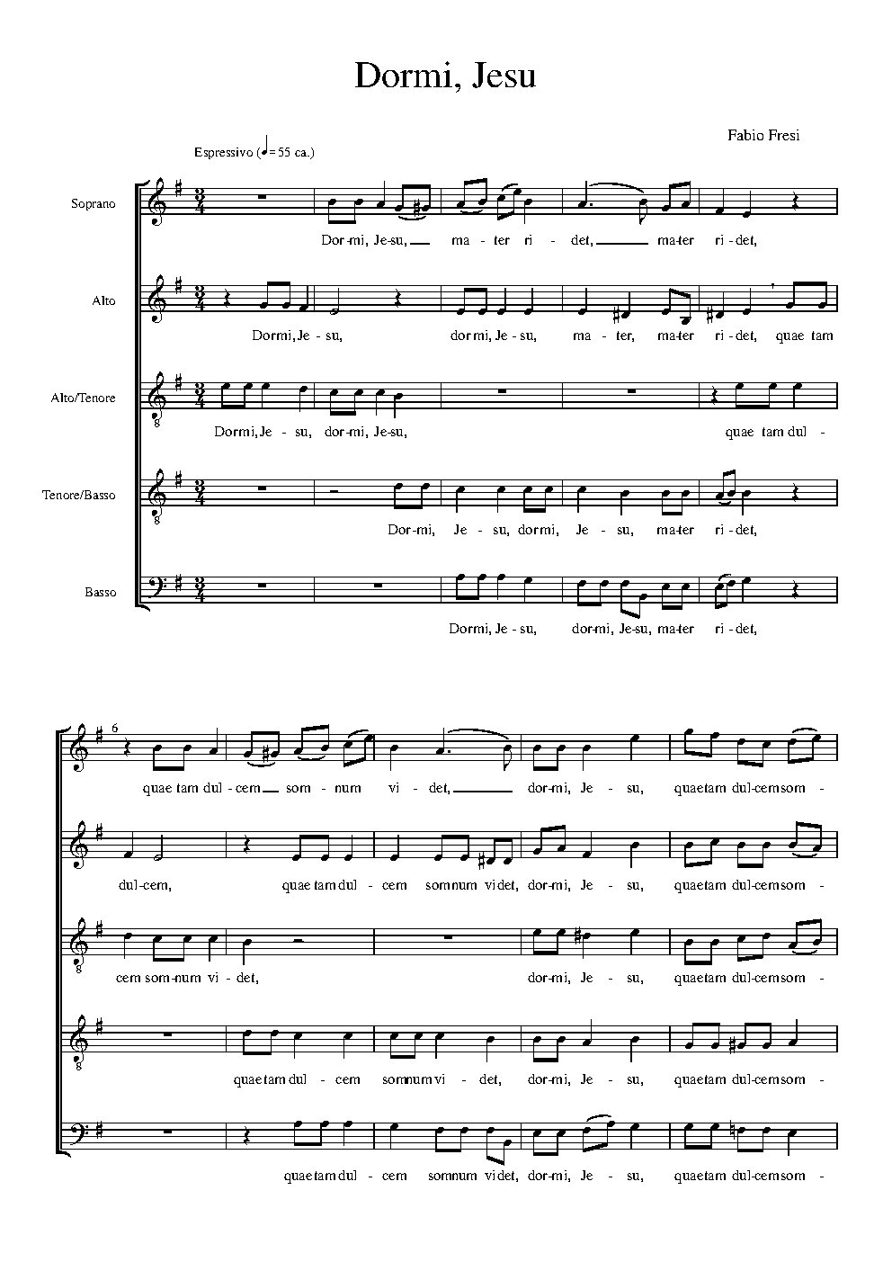 Dormi, Jesu - Choir Script PDF Thumbnail