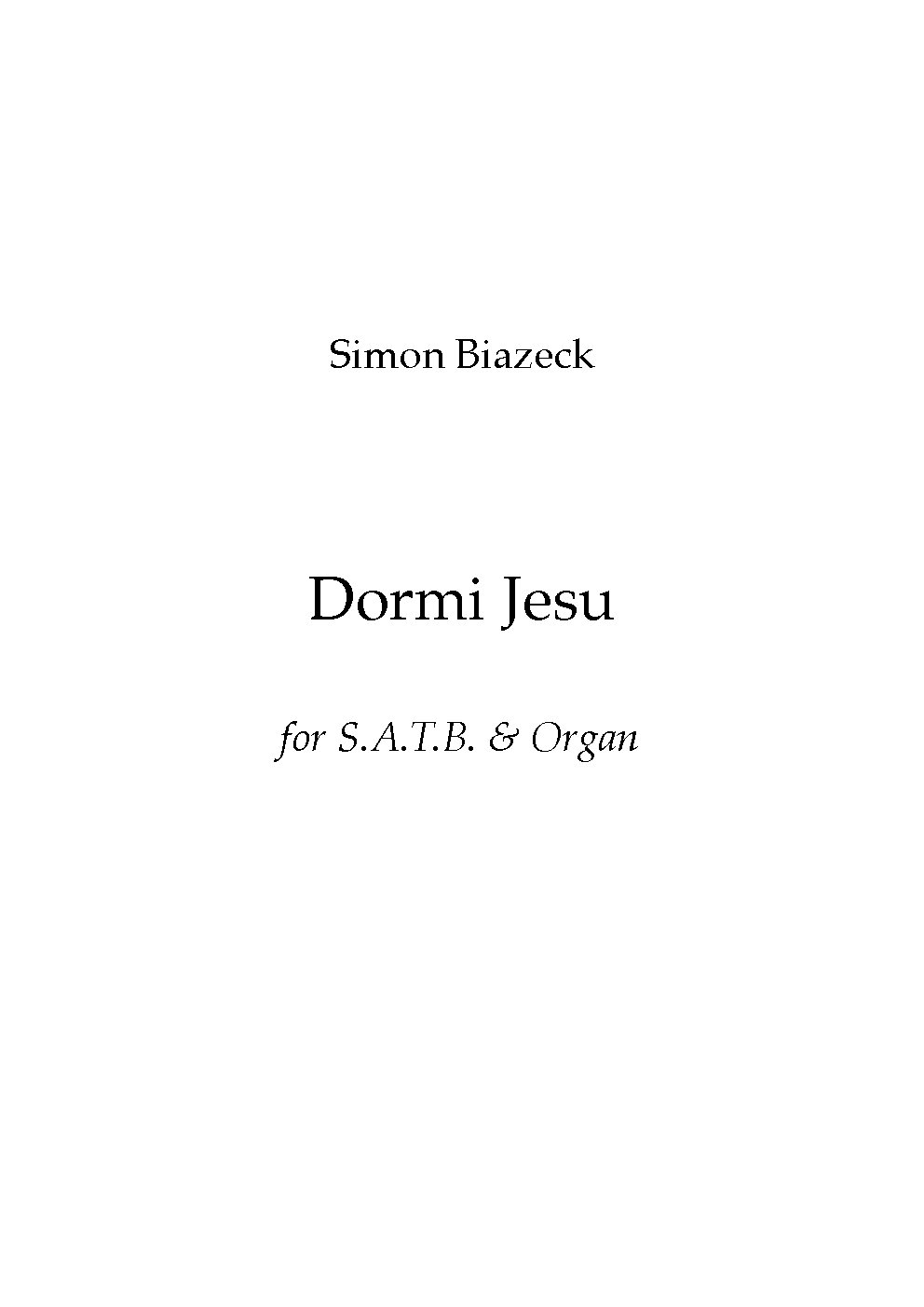 Dormi, Jesu