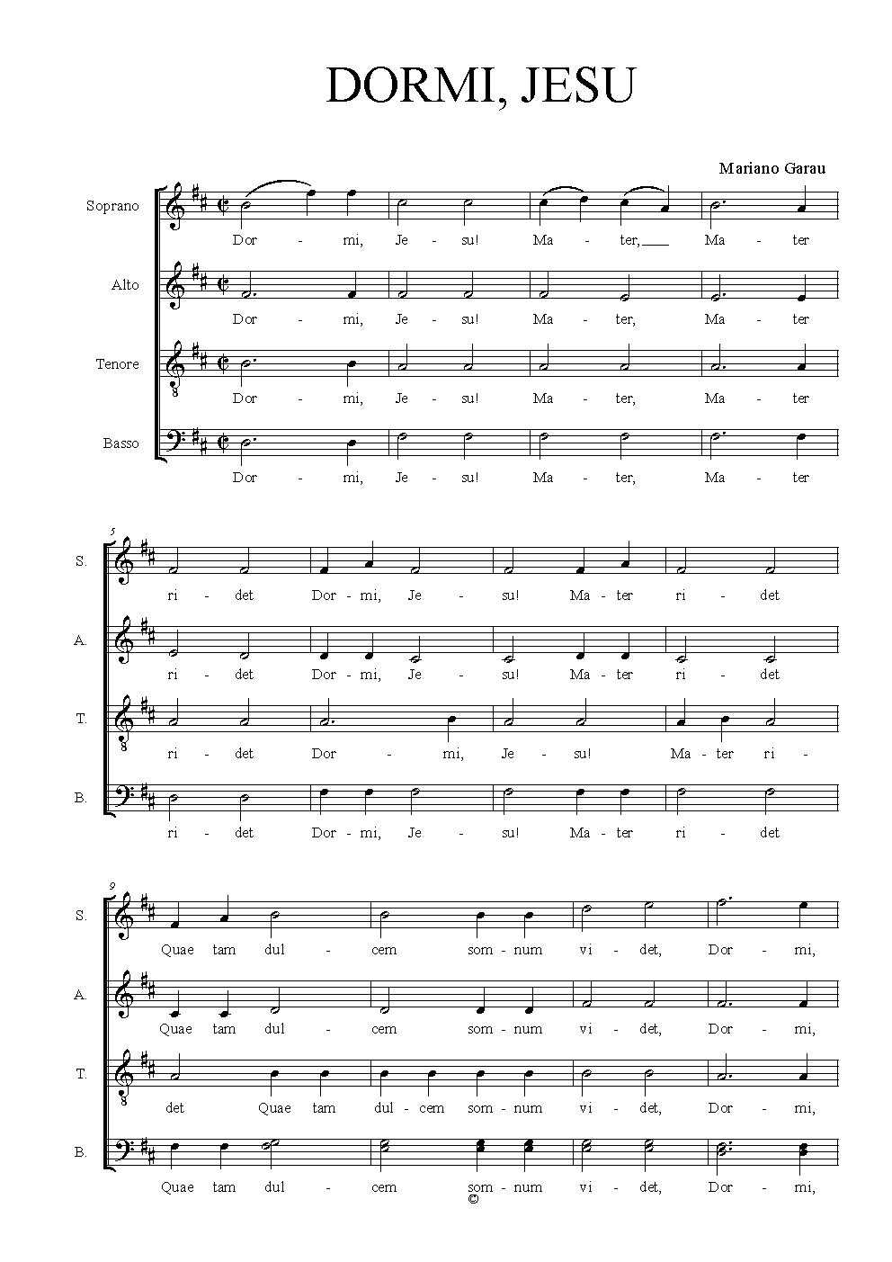 Dormi, Jesu