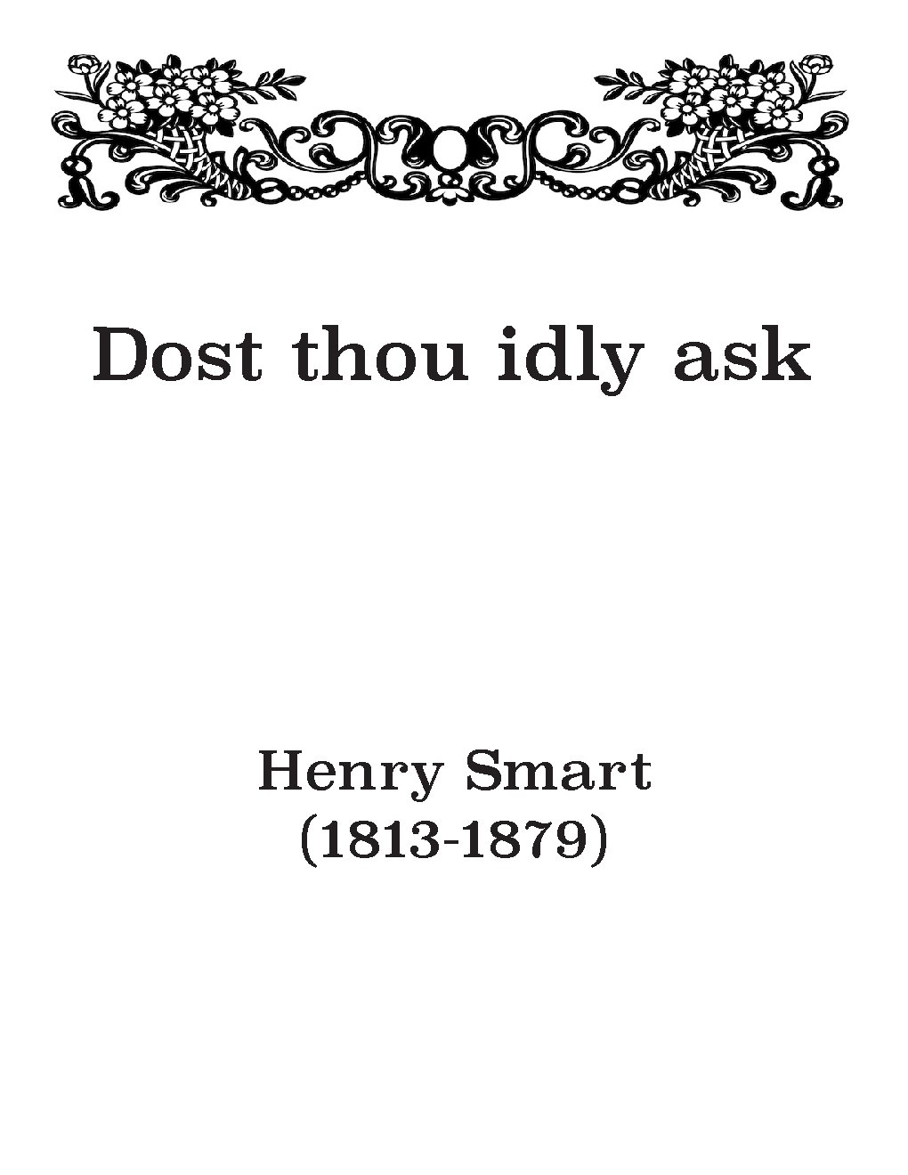 Dost thou idly ask? - Choir Script PDF Thumbnail