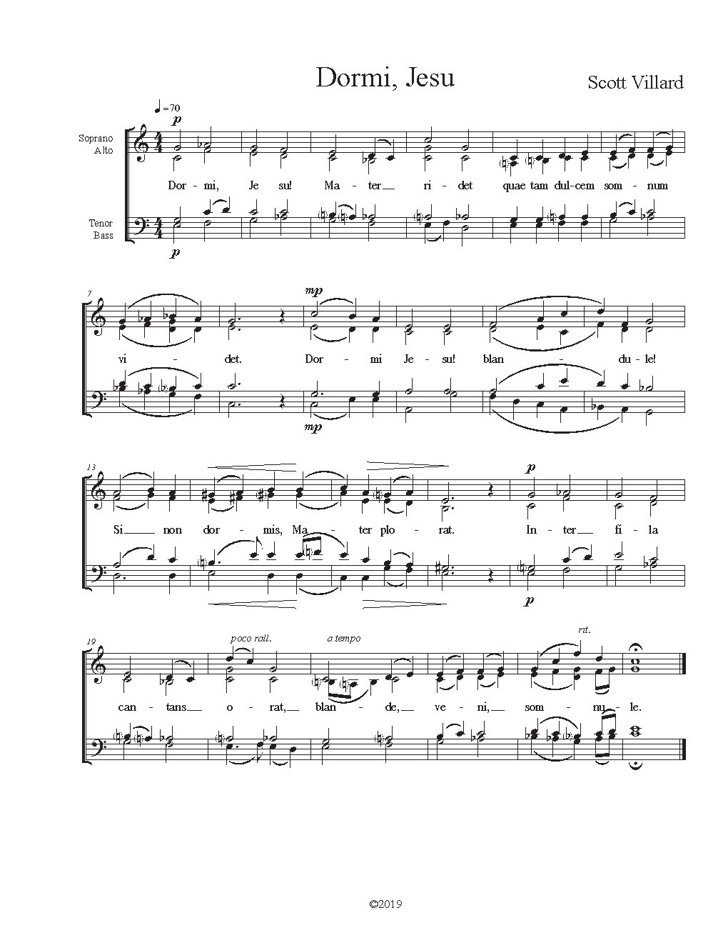 Dormi, Jesu - Choir Script PDF Thumbnail