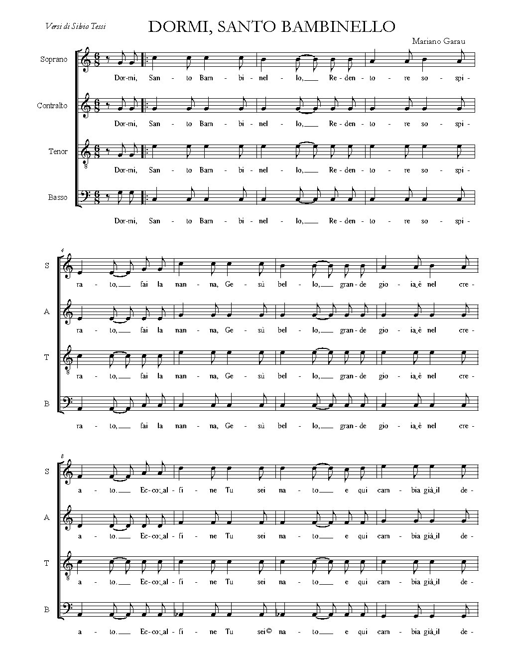 Dormi, Santo Bambinello II - Choir Script PDF Thumbnail