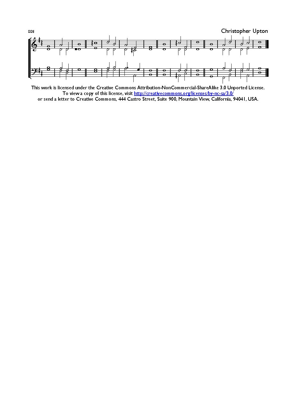 Double Chant 008 in D Major - Choir Script PDF Thumbnail