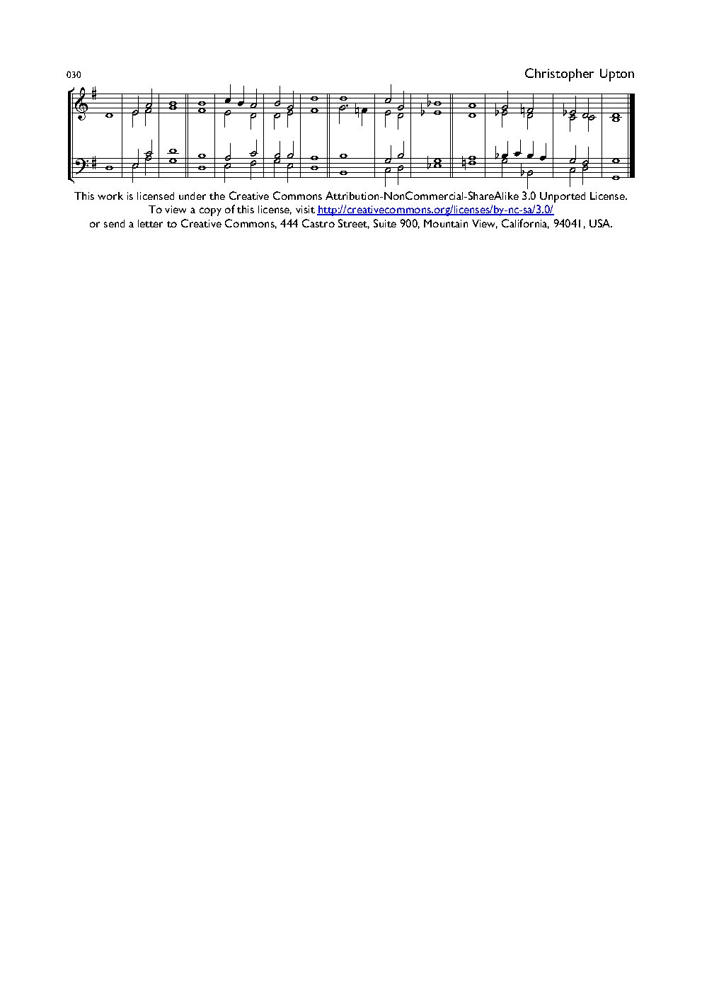 Double Chant 030 in G Major