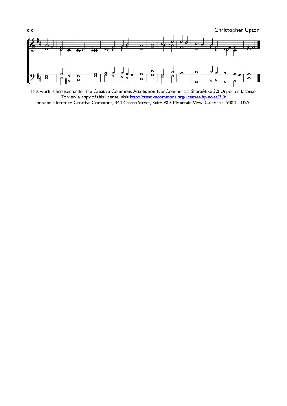 Double Chant 010 in D Major - Choir Script PDF Thumbnail