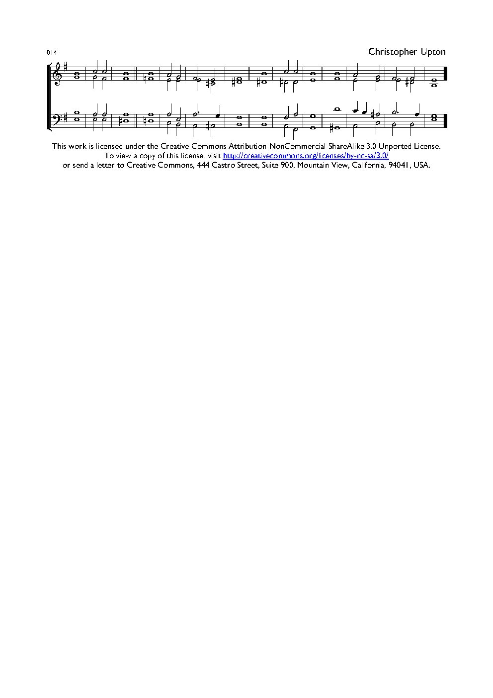 Double Chant 014 in E Minor
