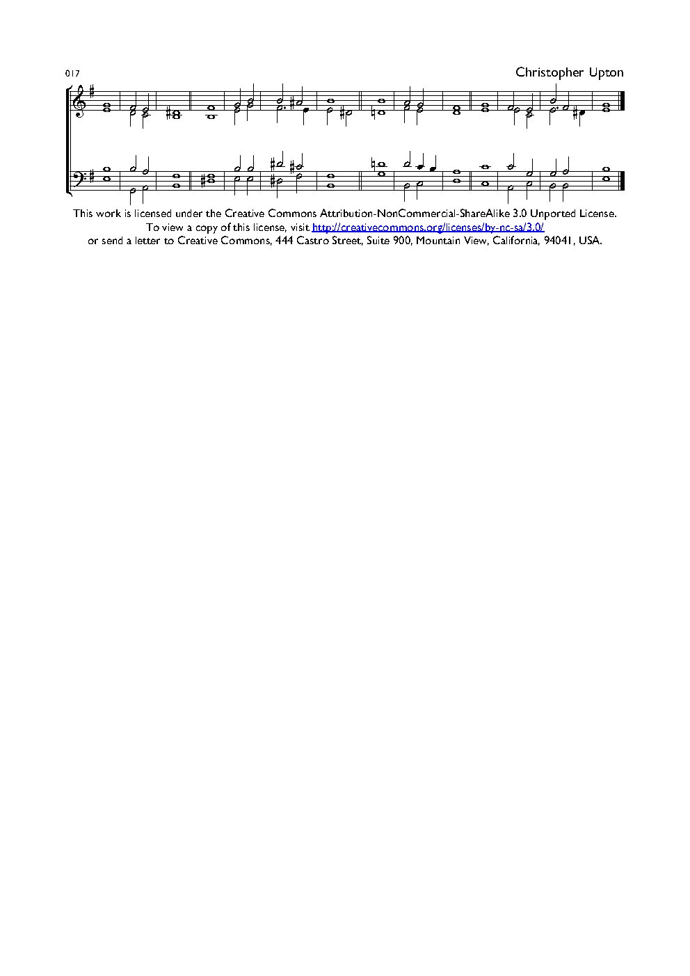 Double Chant 017 in E Minor