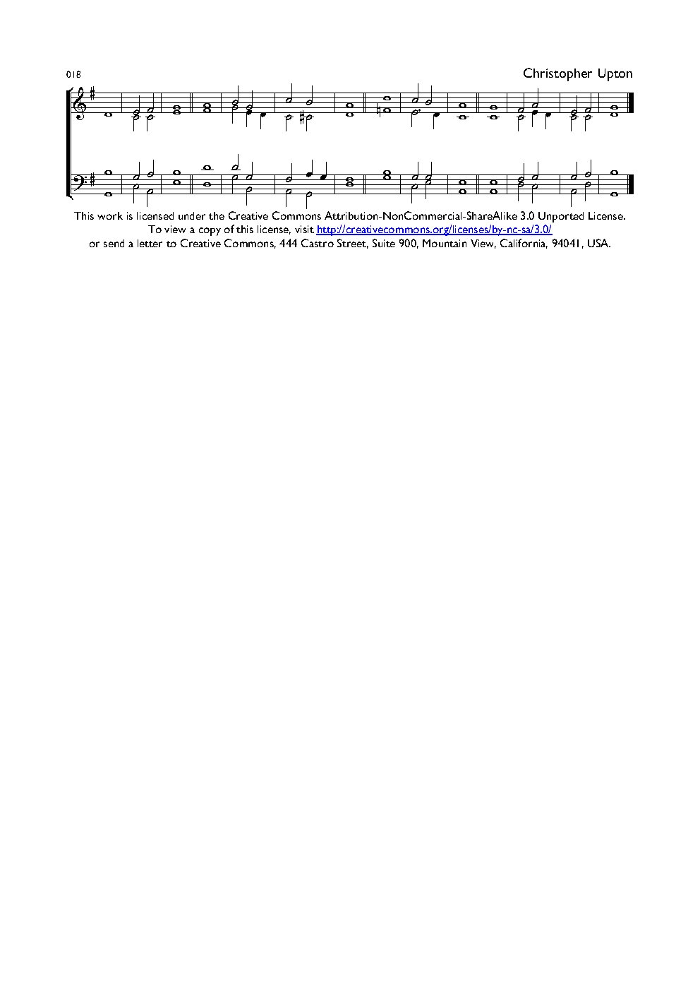Double Chant 018 in G Major