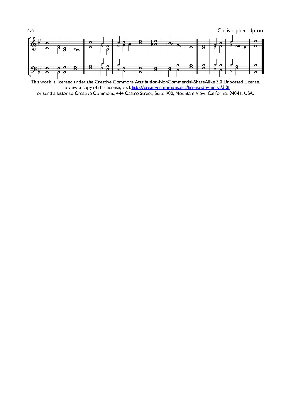Double Chant 020 in B-flat Major