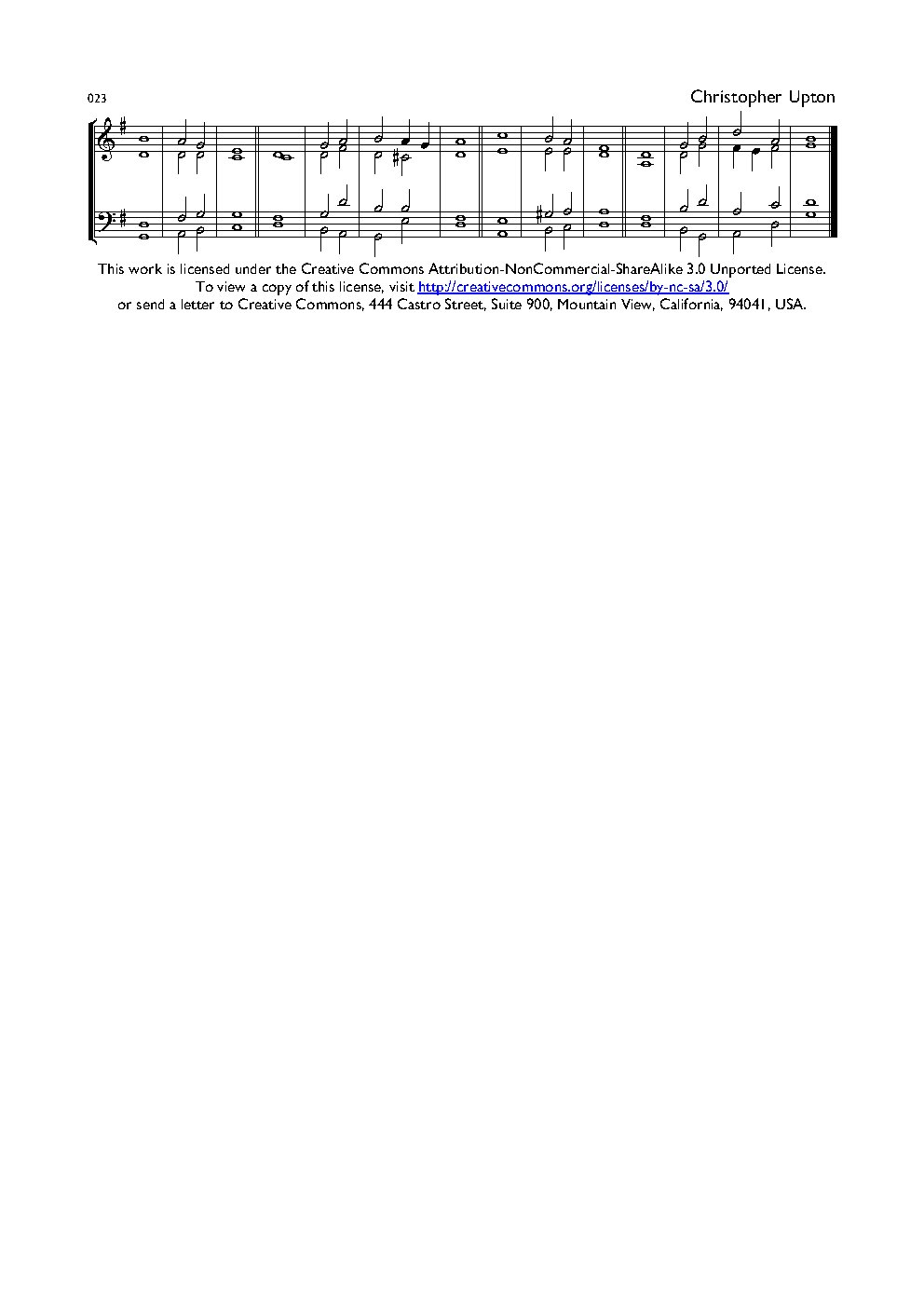 Double Chant 023 in G Major