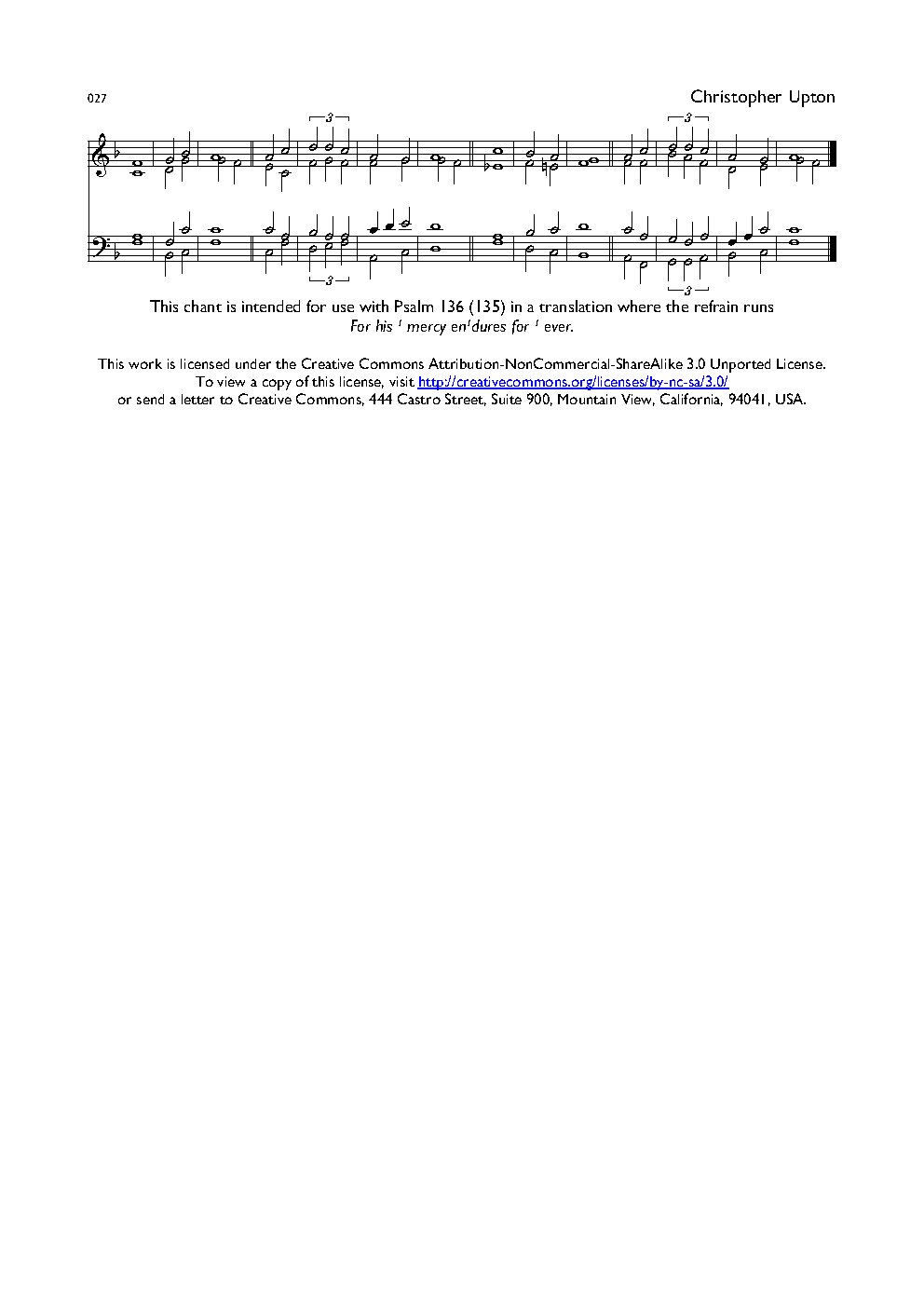 Double Chant 027 in F Major