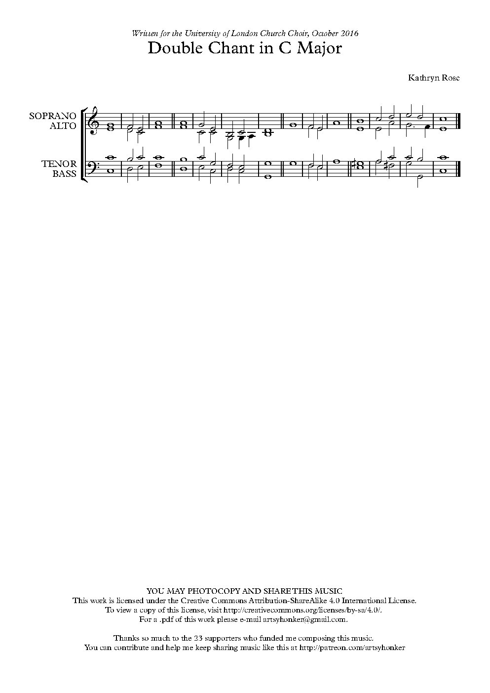 Double Chant in C Major - Choir Script PDF Thumbnail