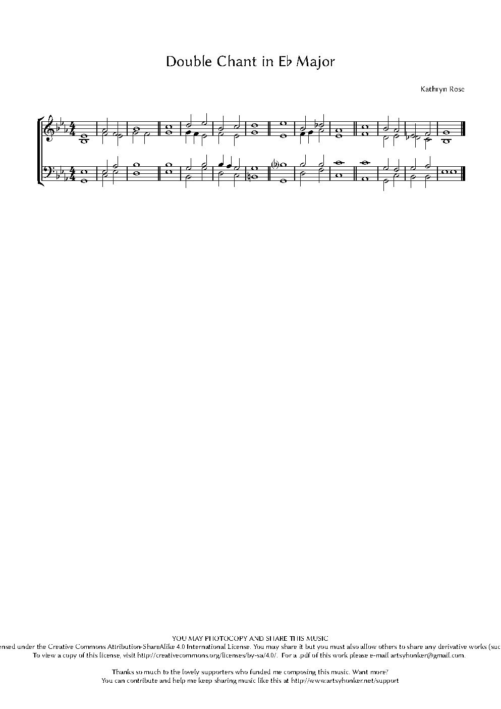 Double Chant in E flat Major - Choir Script PDF Thumbnail