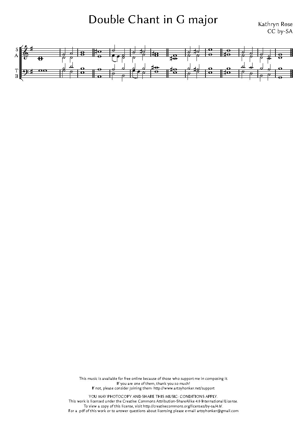 Double Chant in G Major - Choir Script PDF Thumbnail