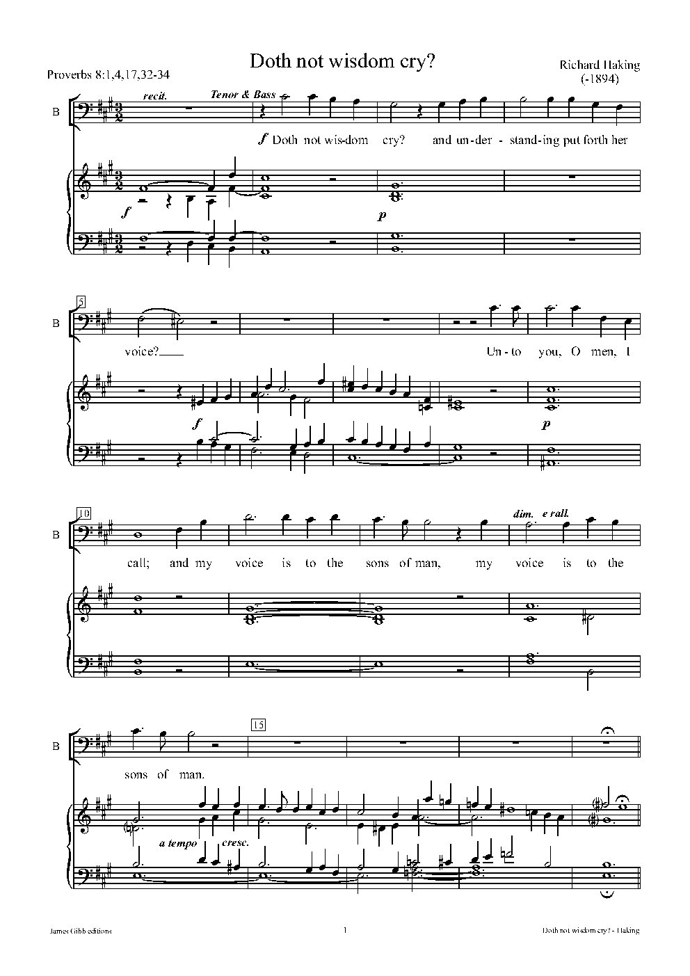 Doth not wisdom cry? - Choir Script PDF Thumbnail