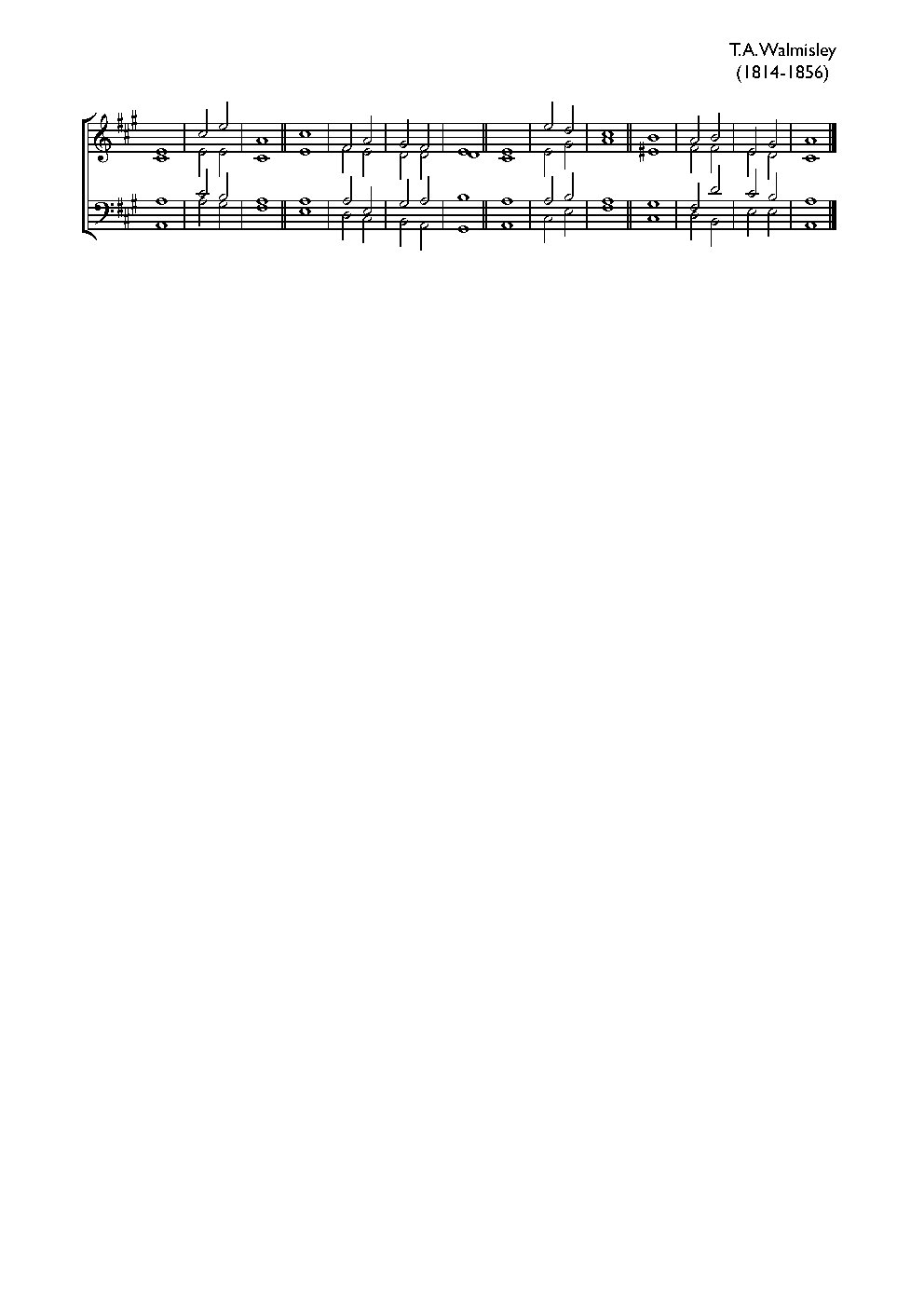 Double chant in A major - Choir Script PDF Thumbnail