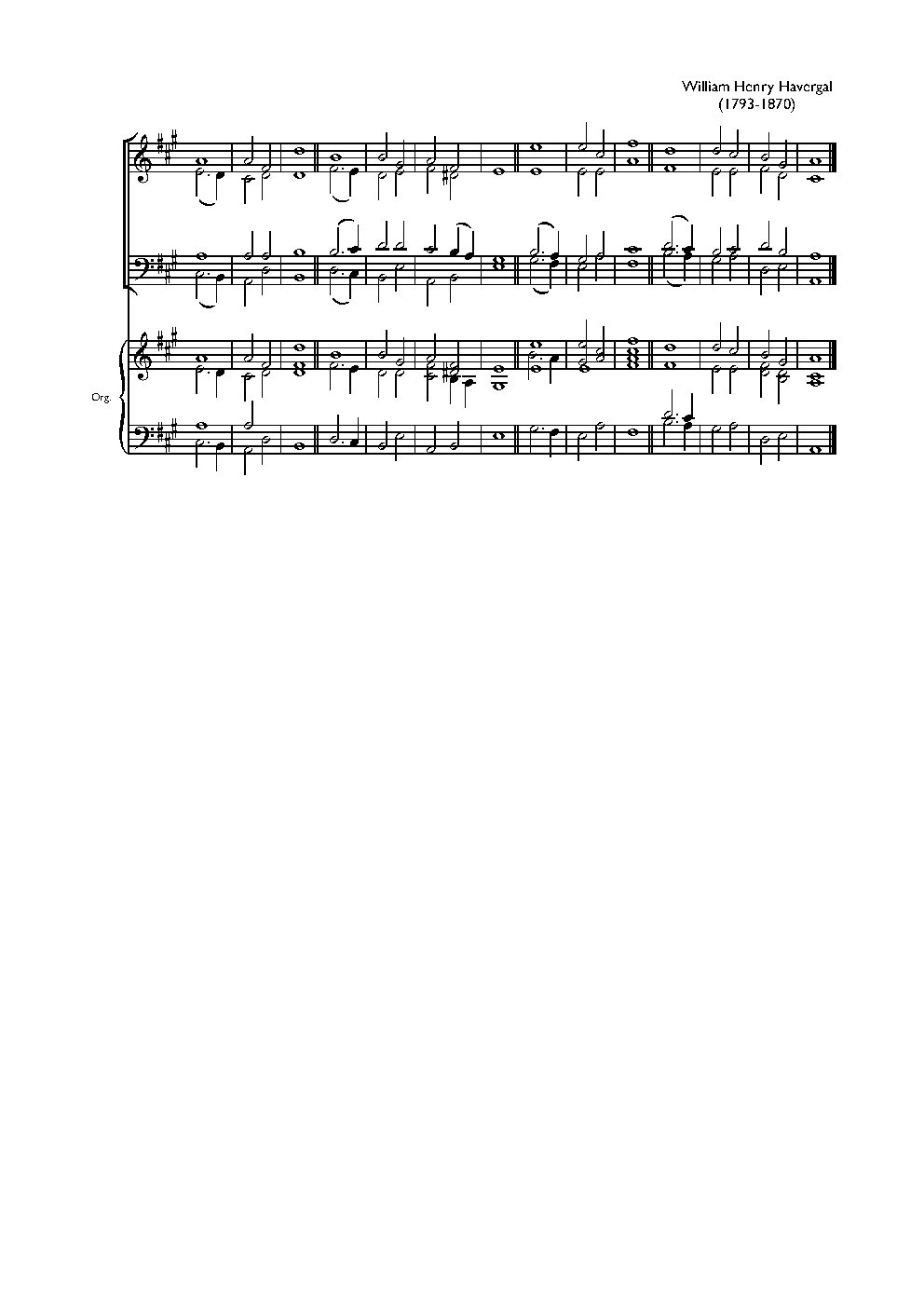 Double chant in A major II - Choir Script PDF Thumbnail