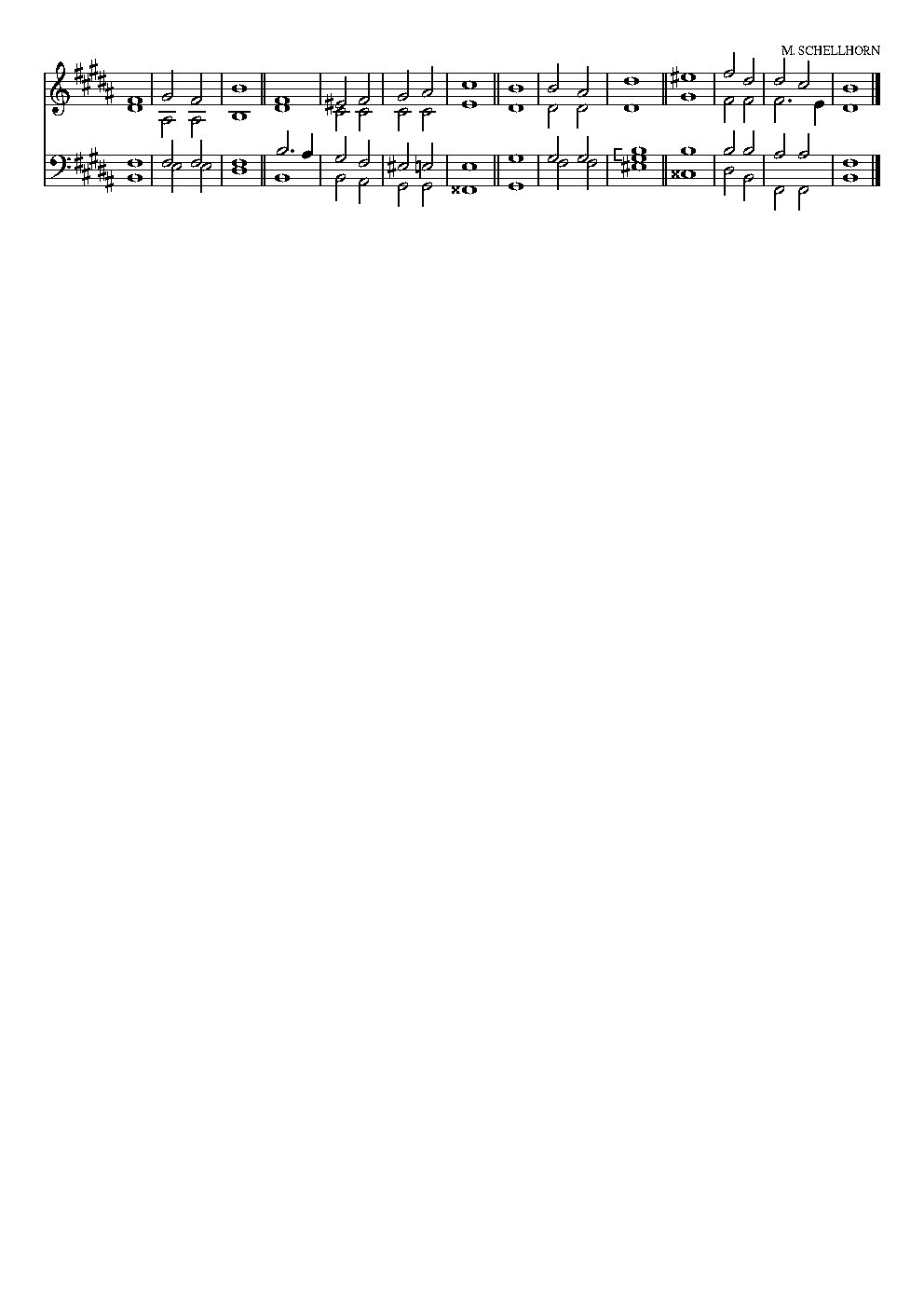 Double chant in B major - Choir Script PDF Thumbnail