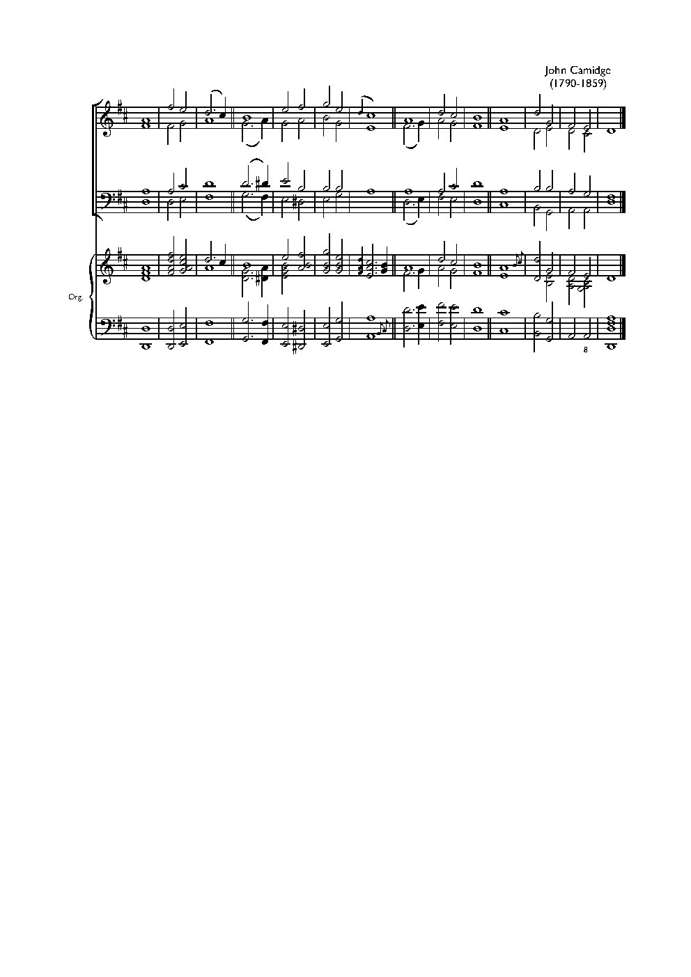 Double chant in D major - Choir Script PDF Thumbnail