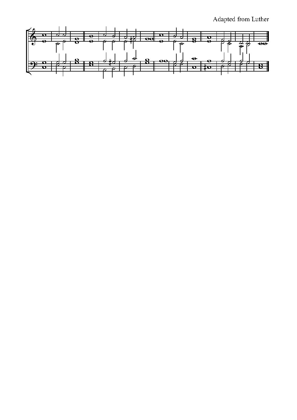 Double chant in C major - Choir Script PDF Thumbnail