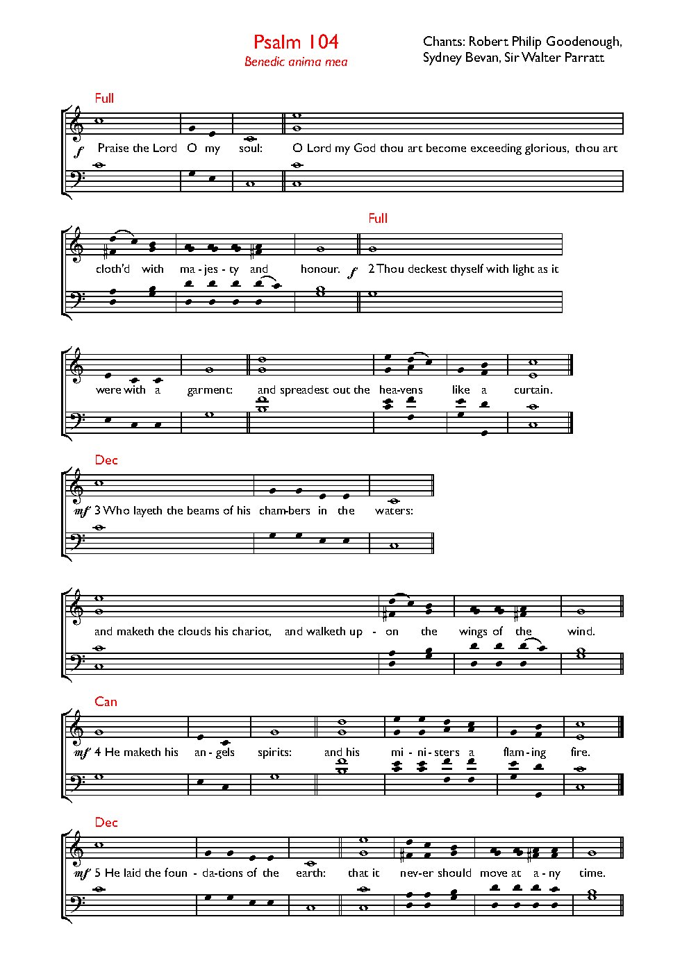 Double chant in C major