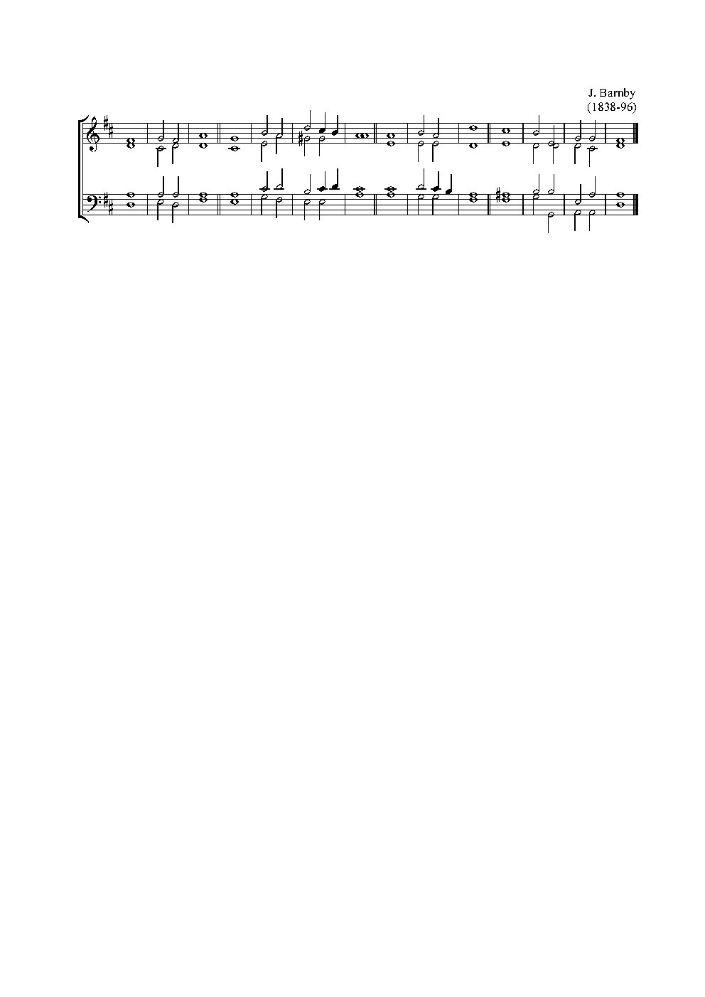 Double chant in D major II - Choir Script PDF Thumbnail