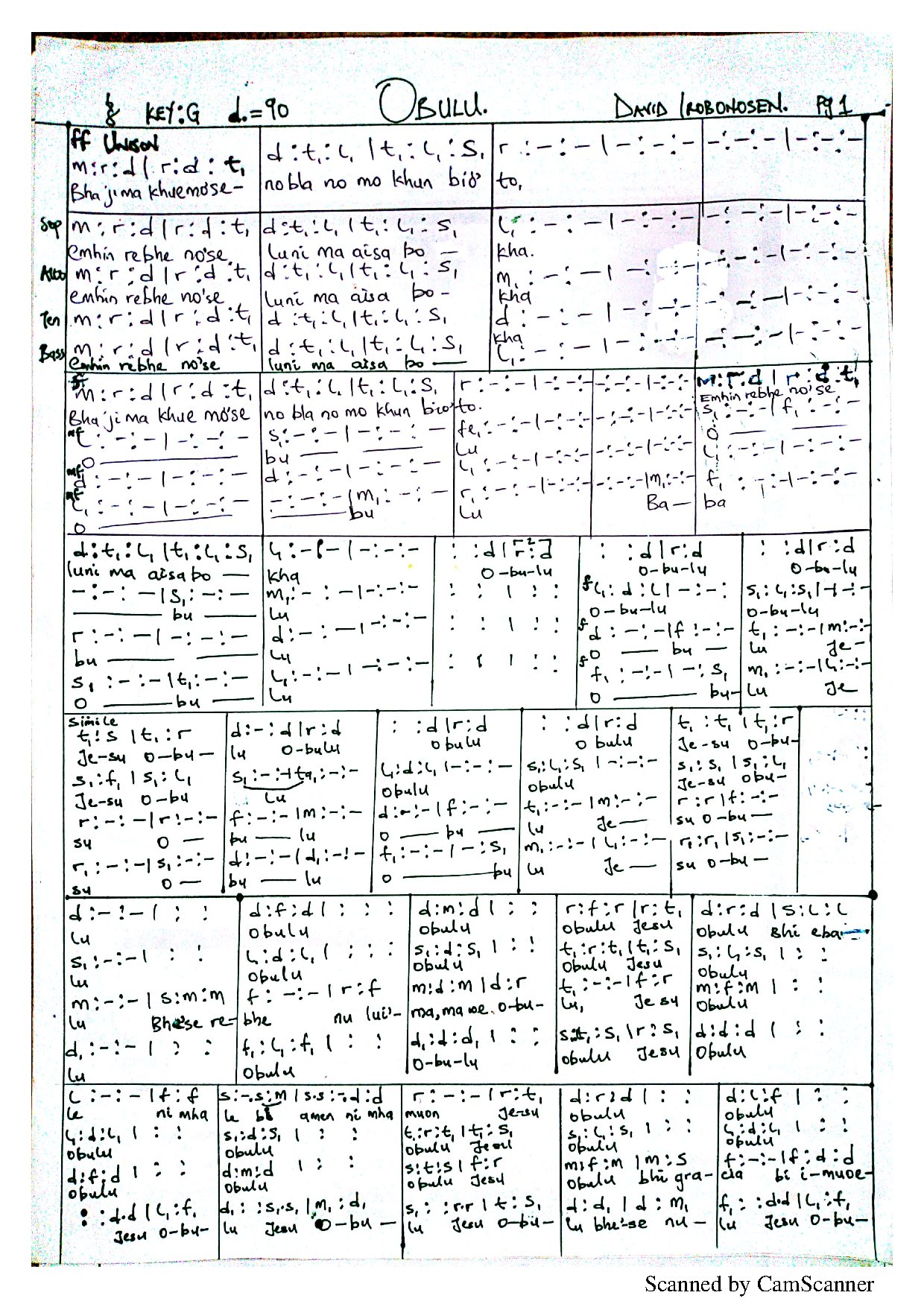Obulu - Download Choir Script PDF