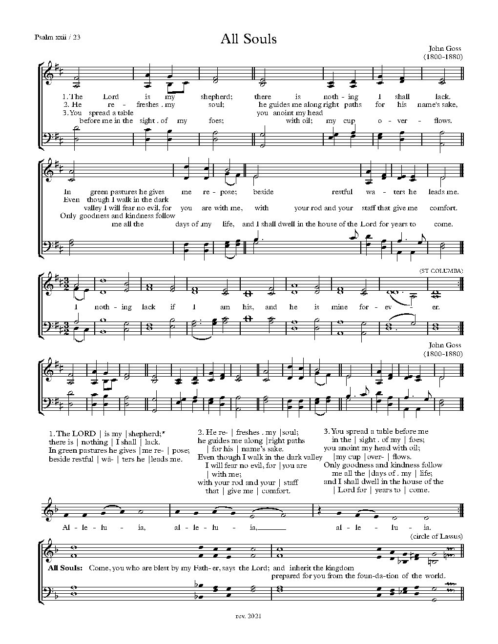 Double chant in E major