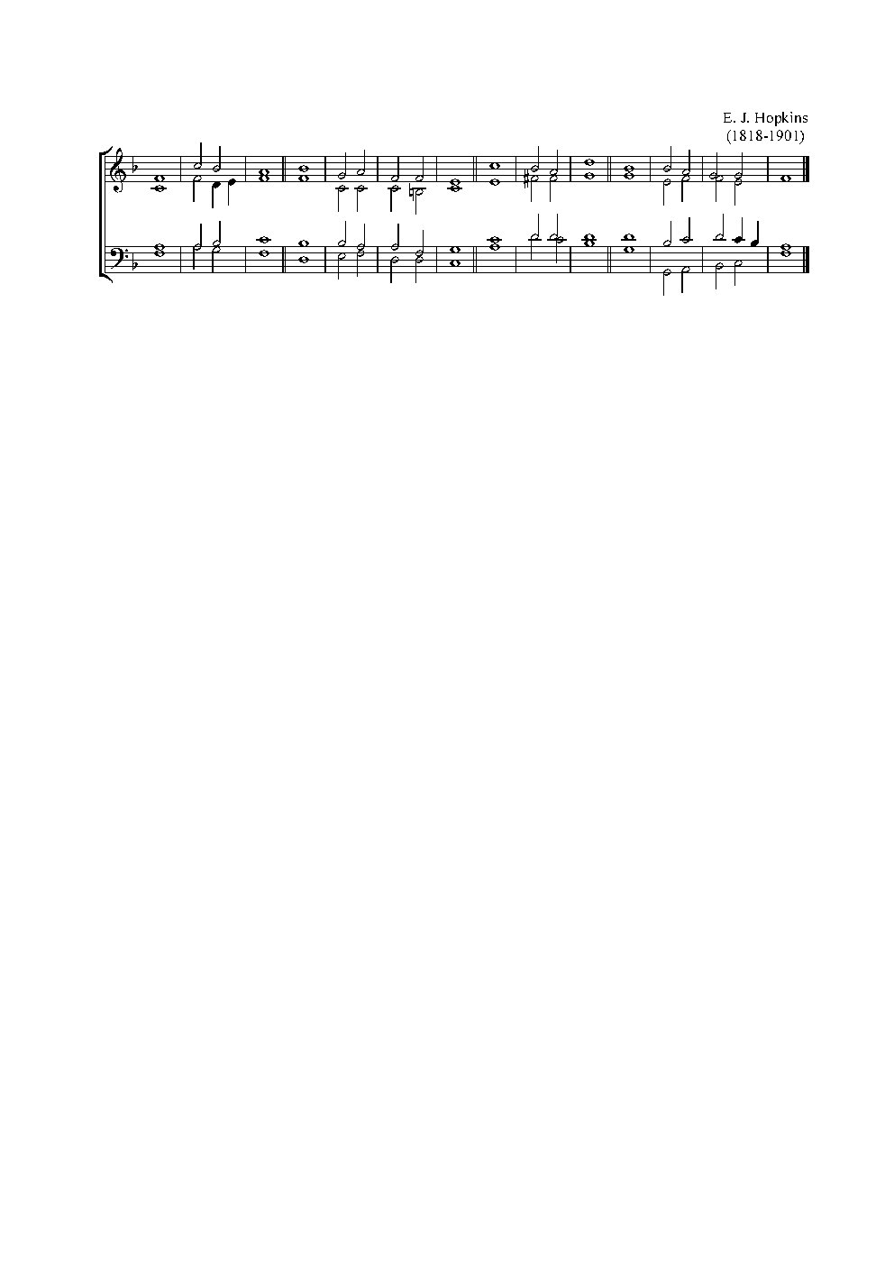 Double chant in F major - Choir Script PDF Thumbnail