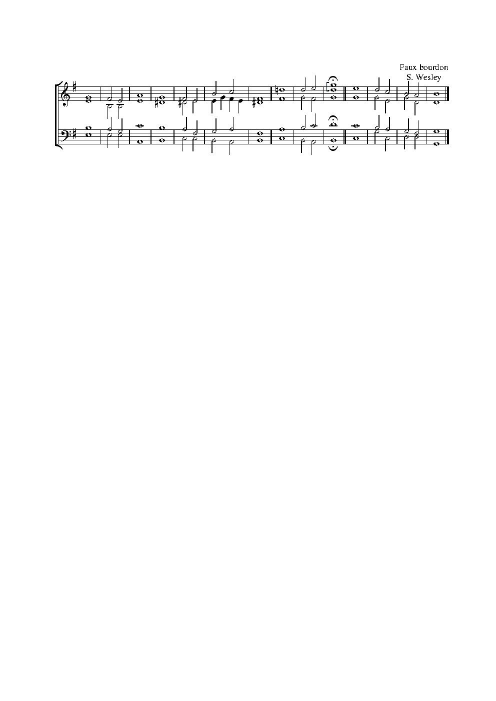 Double chant in G major (faux bourdon)