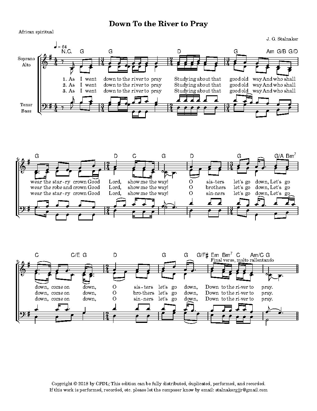 Down in the River to Pray - Choir Script PDF Thumbnail